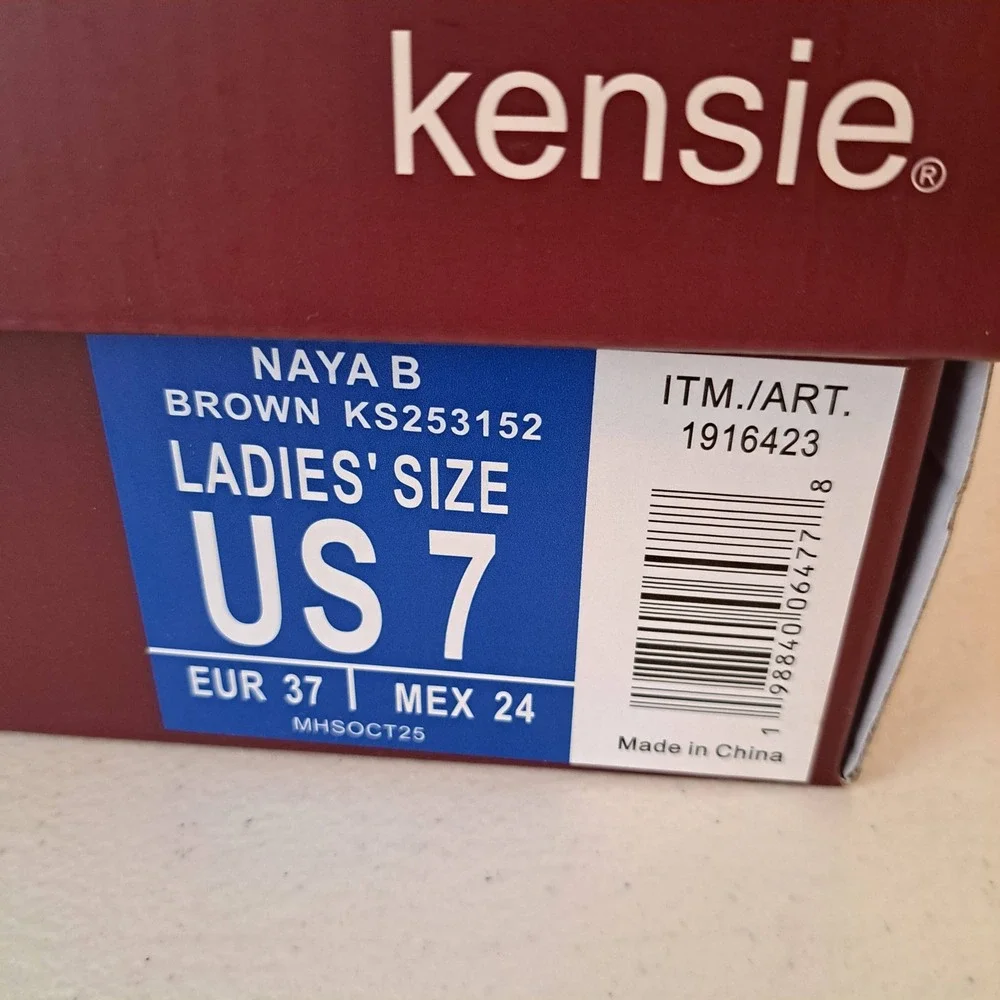 Kensie Naya B Tall Boots Womens 7 Brown New Faux Suede Block Heel 1171-320-B30